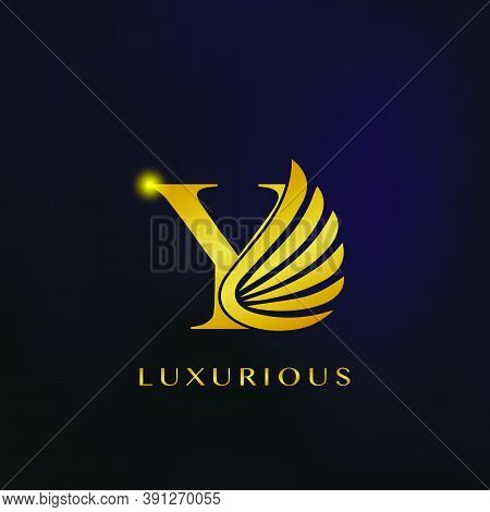 Elegance Luxurious Wing Initial Letter Y Logo Icon Vector Design For Business Identity.