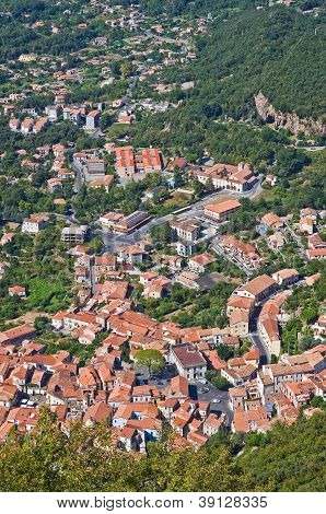 Panoramiczny widok Maratea. Basilicata. Włochy.
