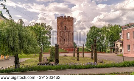 Kamenets Tower. Belaya Vezha. White Tower In The Town Of Kamenets, June 2020 Belarus