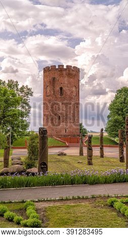 Kamenets Tower. Belaya Vezha. White Tower In The Town Of Kamenets, June 2020 Belarus