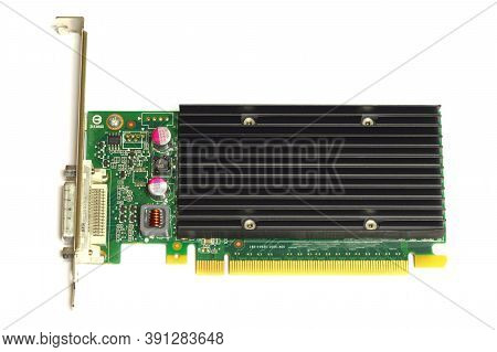 Detail Of Modern Computer Graphic Card Isolated On White