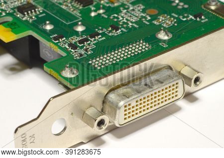 Detail Of Modern Computer Graphic Card Isolated On White