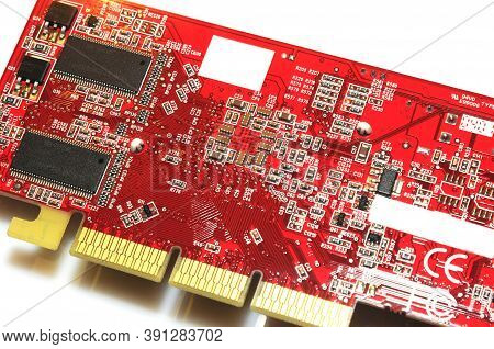 Detail Of Modern Computer Graphic Card Isolated On White