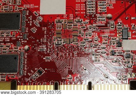 Detail Of Modern Computer Graphic Card Isolated On White