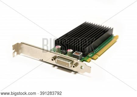 Detail Of Modern Computer Graphic Card Isolated On White