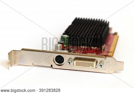 Detail Of Modern Computer Graphic Card Isolated On White