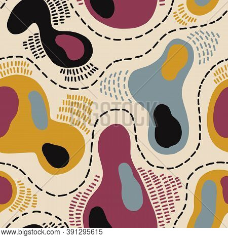 Trendy Abstract Square Art Templates With Geometric Elements. Suitable For Textiles, Wrapping Paper 