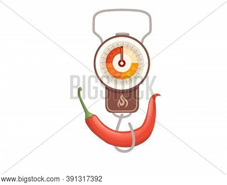 Hand Spring Scale Classic Scale Level Scoville Scale Flat Vector Illustration On White Background