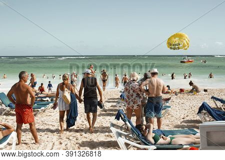 Punta Cana, Dominican Republic - December 12, 2019 - Arena Gorda Beach