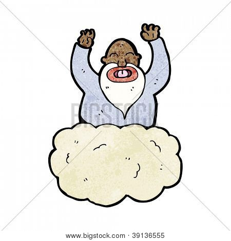 Dios en dibujos animados de la nube
