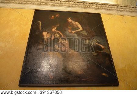 Turin, Italy - 04.28.2017: Royal Church Of Saint. Wawrzyniec In Turin, Interior
