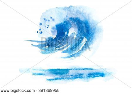 Water Splash Blue Wave Wavy Symbol Watecolor
