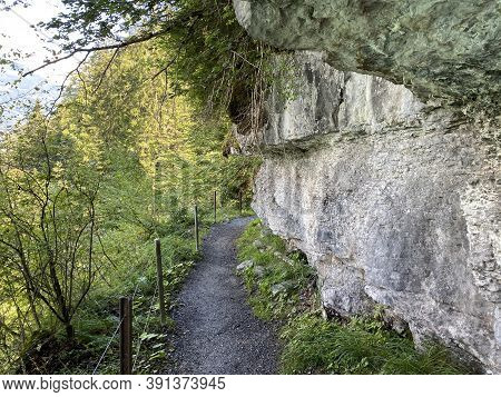 Trails For Walking, Hiking, Sports And Recreation Along The Waterfalls Giessbach Falls And In The Cr