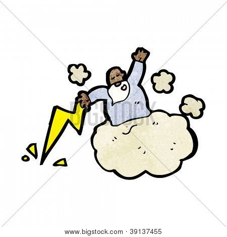 Deus na nuvem smiting cartoon