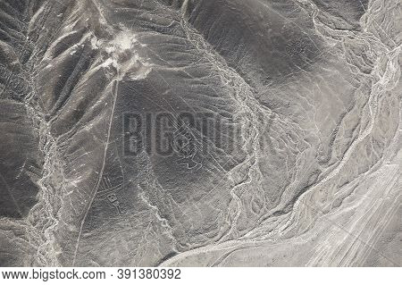 Aerial View Of Palpa Geoglyphs. Nazca, Peru.