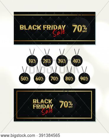 Elegant Banner Black Friday Sale With Number Price Tag Template