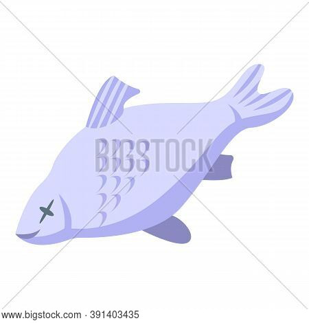 Global Warming Died Fish Icon. Isometric Of Global Warming Died Fish Vector Icon For Web Design Isol