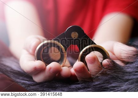Opera Glass Made In Ussr On A Child Hand So Close