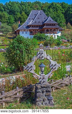 Buildings In The Barsana Monastic Complex, Maramures, Romania. The First Wooden Church Was Built In 