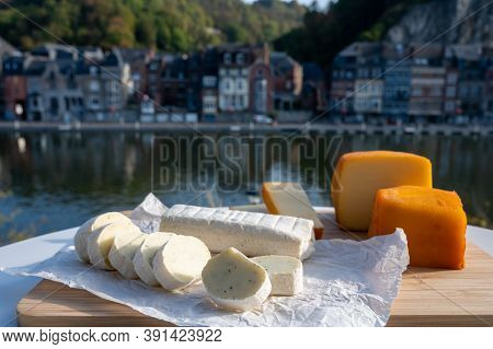 Cheese Collection, Belgian Abbey Cheeses Made With Brown Trappist Beer And Fine Herbs And View On Ma