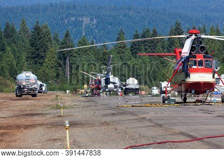 Prospect,  Oregon / Usa - September 9, 2014:  A Large Helicopter Named 