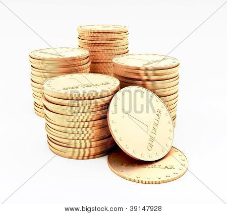 Pilas de monedas