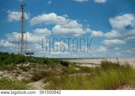 A Sea Side In The Medoc Country, France