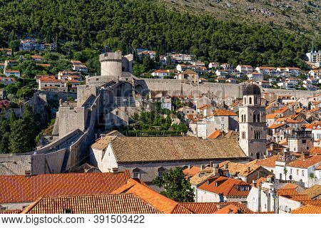 Dubrovnik, Croatia - Jun 20, 2020: St. Saviour Church, Church Of Holy Savior And Franciscan Monaster