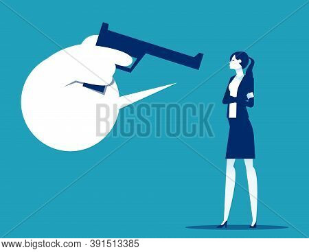 Businesswoman Killing The Self With His Word