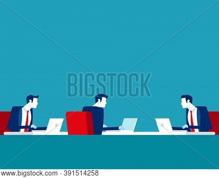 Teamwork Office Space. People Group Workplace Concept