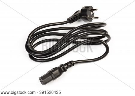 Typical Detachable Ac Power Cord With Connectors Molded To The Cord - Cee 7 Plug And C13 Receptacle 