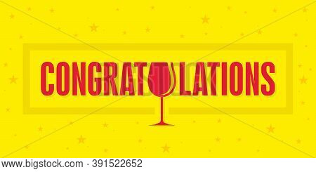 Congratulations Typography On Yellow Background - Congratulations Conceptual Illustration