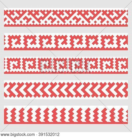 Patterns Based On Khanty-mansi Siberian Folk Ornaments Set