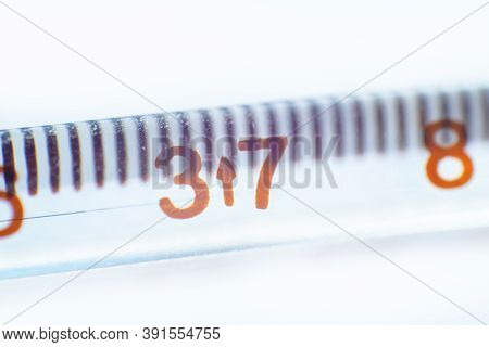 The Close-up Thermometer Isolated On White Background.