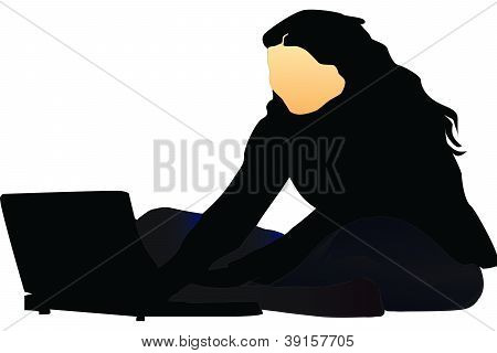 무료 재택 근무자의 벡터 이미지