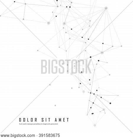 Abstract Connect Dot Line For Concept Design. Futuristic Pattern. Black Abstract Geometric Backgroun