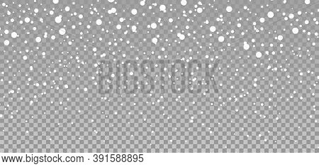 Snow Background. Snowflake And Snowfall. Flake Of Snow Fall In Christmas. Winter Texture Isolated On