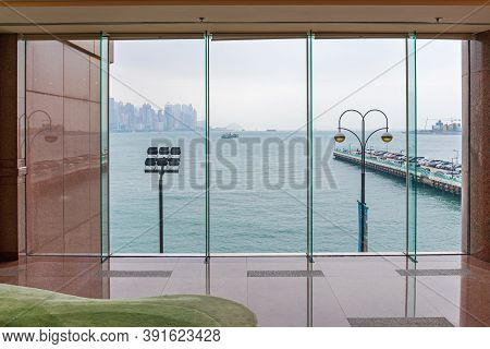 Look Trough Big Window In Hong Kong