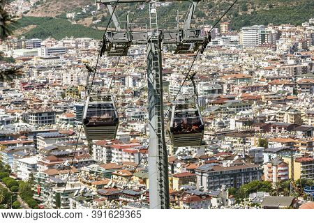 Alania.turkey.september 4, 2020.the Funicular To The Fortress In Alanya In Turkey