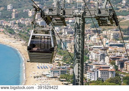 Alania.turkey.september 4, 2020.the Funicular To The Fortress In Alanya In Turkey