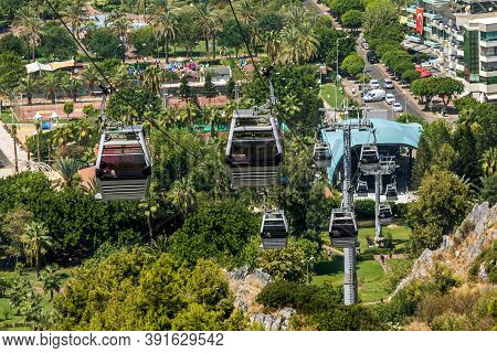 Alania.turkey.september 4, 2020.the Funicular To The Fortress In Alanya In Turkey