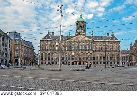 Damsquare in Amsterdam the Netherlands with the Royal Palace