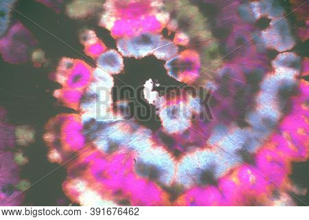Art Ink Roll. Batik Background. Psychedelic Tie Dye. Abstract Circular Pattern. Colorful Artistic Pr