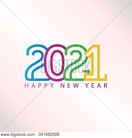 New Year 2021. Happy New Year 2021 Vector. Number 2021 In The Modern Concept. 2021 Text. Number 2021