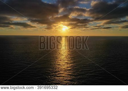 Aerial View Of Scripps Coastal Reserve In La Jolla, California At Sunset.