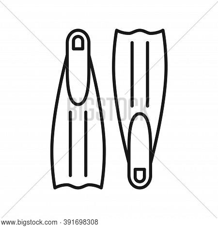 Diving Flippers Icon. Swimming Flippers. Isolated Vector Illustration On White Backgroundl. Editable