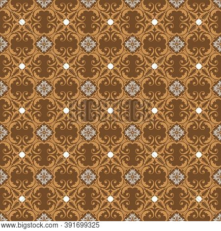 Cute Motifs On Parang Batik With Smooth Golden Brown Color Design.
