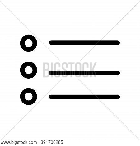 Bulleted List Icon. Text Editor Toolbar Button For Item List.