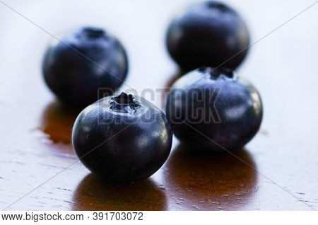 Juicy Organic Blueberries, Freshly Picked And Tasty
