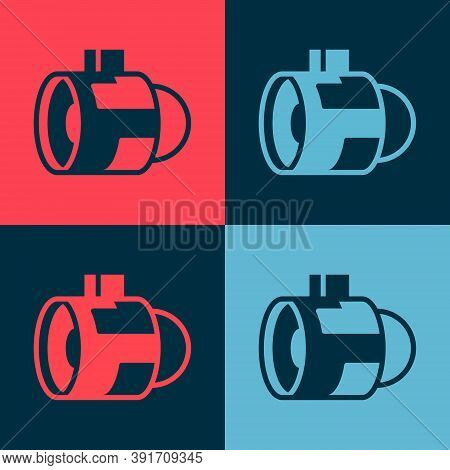 Pop Art Jet Engine Turbine Icon Isolated On Color Background. Plane Turbine. Airplane Equipment. Jet
